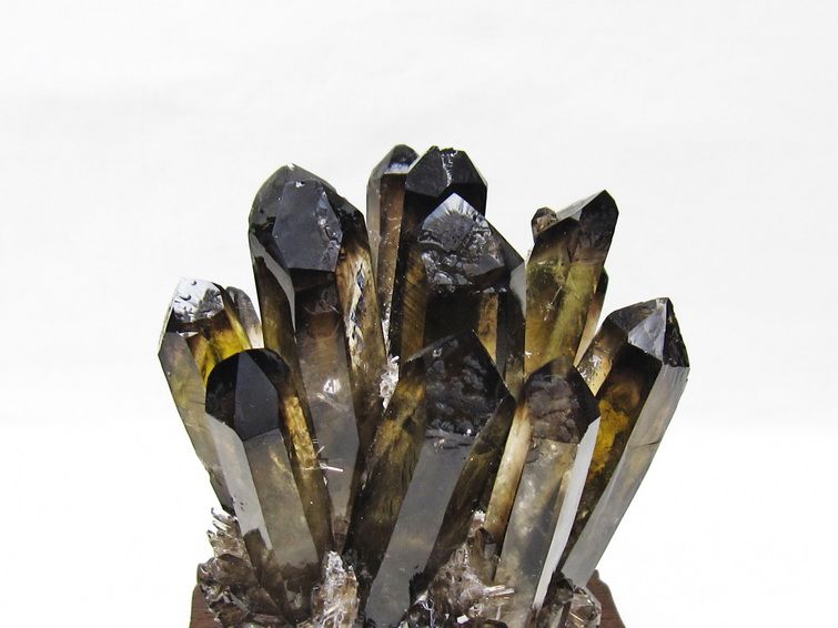 新年セール✨高品質✨ モリオンクラスター 木製台座付き モリオン クラスター 黒水晶 原石 台座付属 一点物 送料無料 182-8691