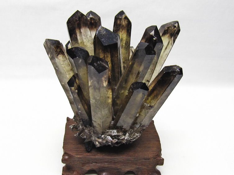 黒水晶 クラスター モリオン 原石 台座付属 一点物 送料無料 182-8708 