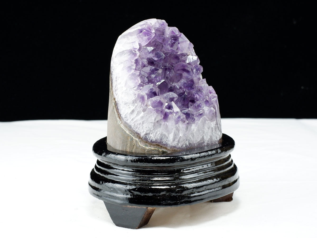 1.1Kg アメジスト クラスター ウルグアイ産 原石 amethyst 台座付属