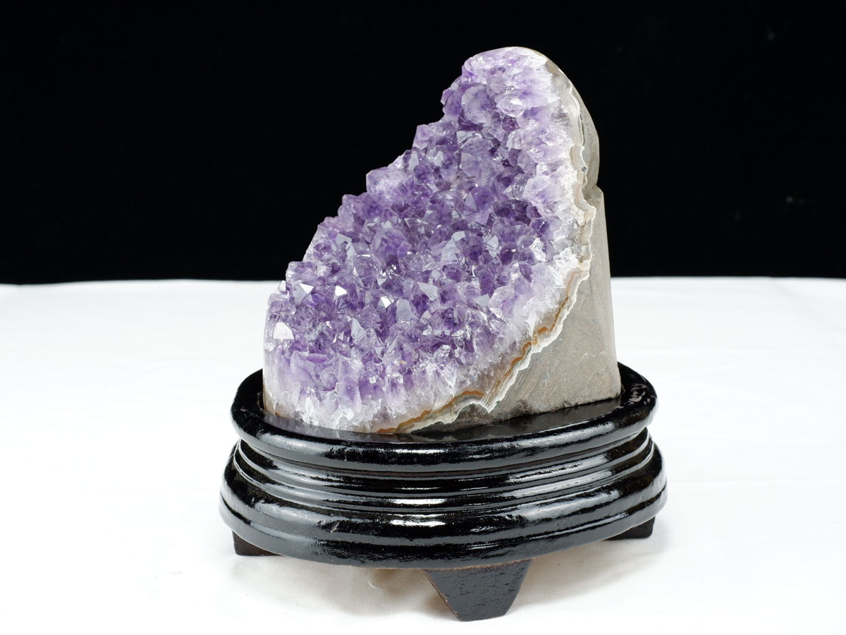1.3Kg アメジスト クラスター ウルグアイ産 原石 amethyst 台座付属