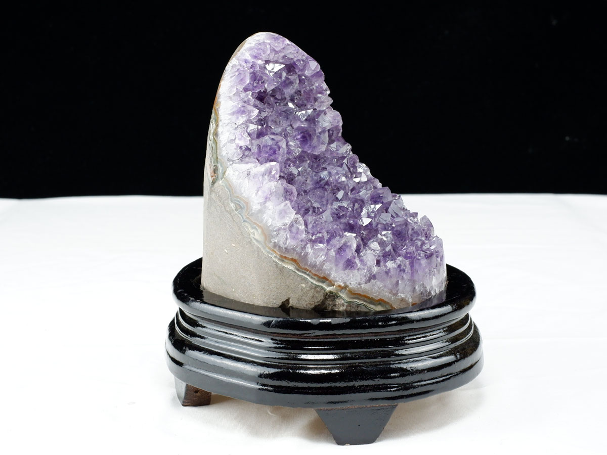 1.3Kg アメジスト クラスター ウルグアイ産 原石 amethyst 台座付属