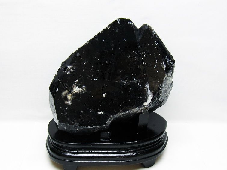 3.5Kg モリオン 原石 黒水晶 山東省産 台座付属 一点物 送料無料 191
