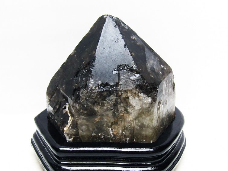 2.8Kg モリオン 黒水晶 原石 エレスチャル 台座付属 一点物 送料無料