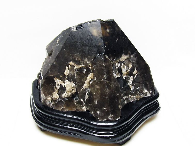 5.5Kg モリオン 黒水晶 原石 エレスチャル 台座付属 一点物 送料無料