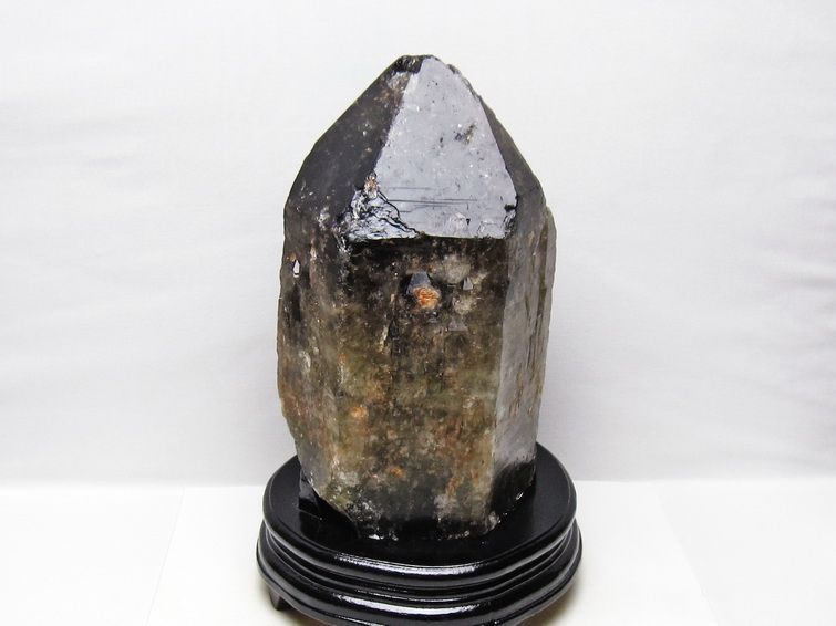 5.9Kg スモーキークォーツ 原石 煙水晶 エレスチャル 台座付属 送料