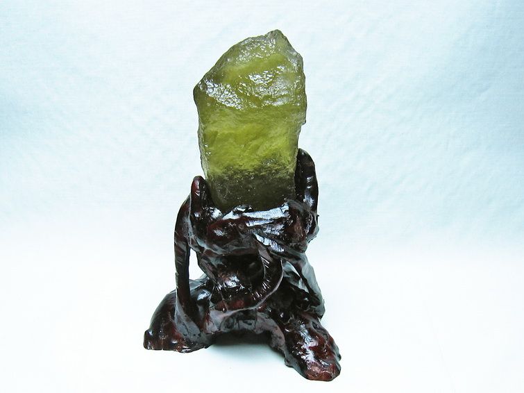 リビアングラス 原石 台座付属 一点物 送料無料 199-943 : 天然石