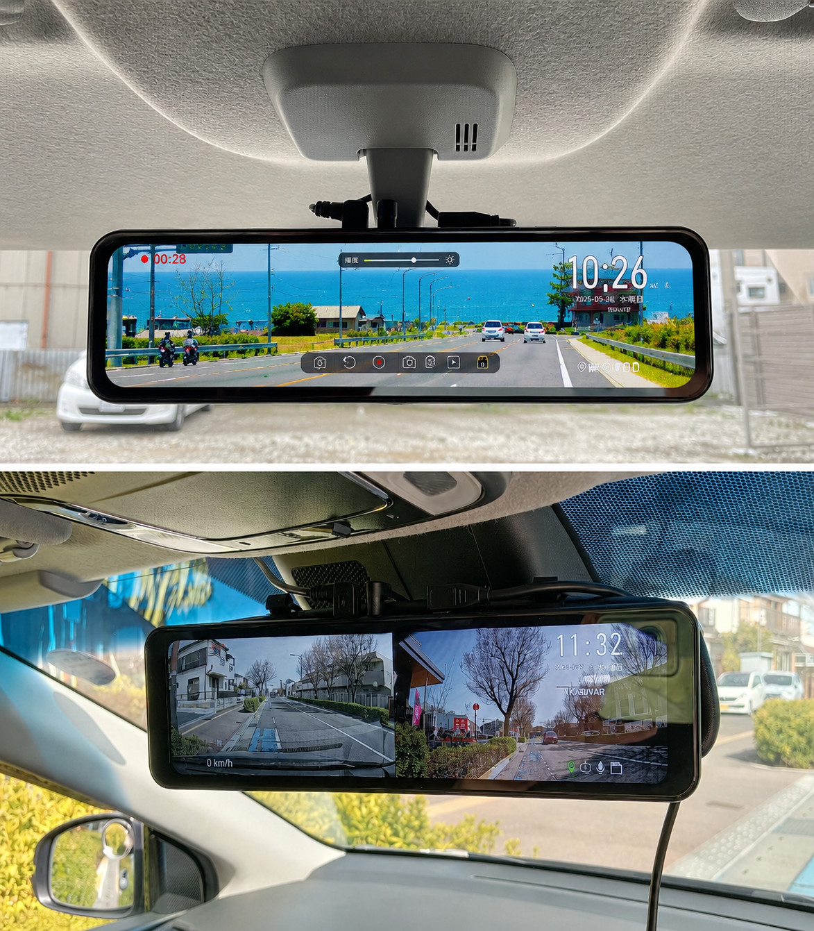 ドライブレコーダー ミラー型 前後 2カメラ 11インチ 分離型 ドラレコ