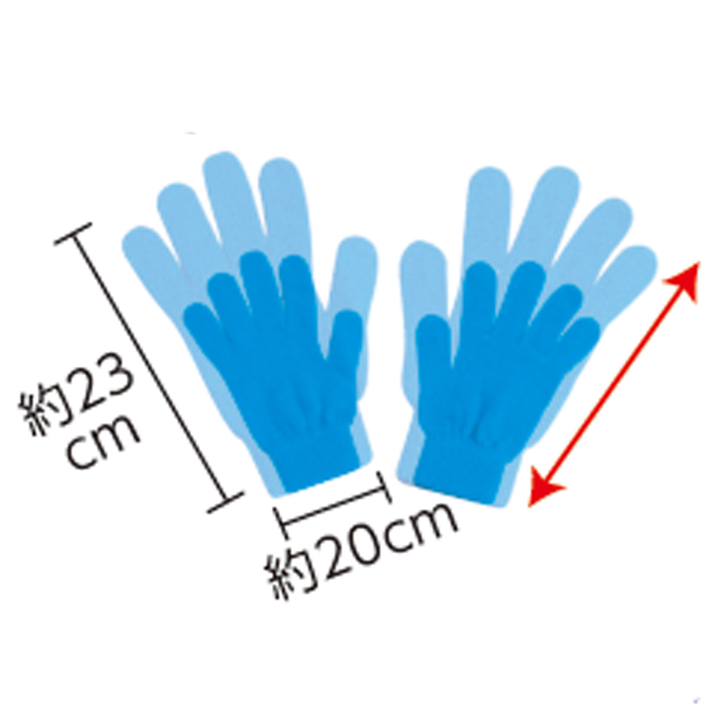 低学年用カラーのびのび手袋 蛍光ピンク(226...の詳細画像2