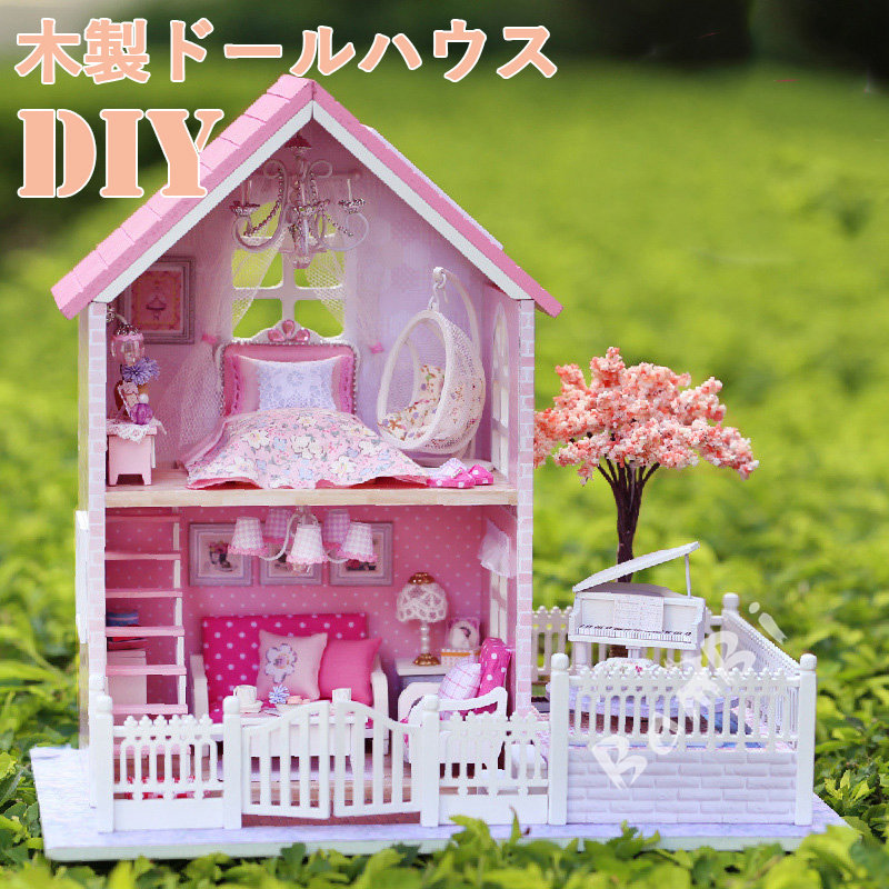 DIY木製ドールハウス 手作りキットセット ミニ家具工芸品キット ミニチュアコレクション LEDライト 誕生日プレゼント 9IaepFzikK,  ゲーム、おもちゃ - aadhaarinfo.in