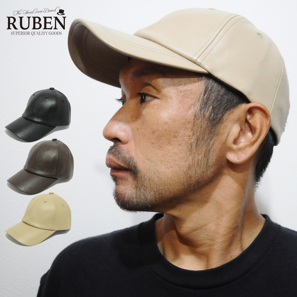 Ruben 帽子 キャップ メンズ レディース フェイクレザー ルーベン