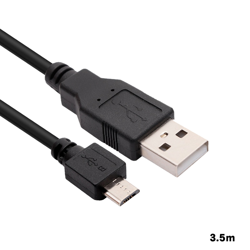 PS4コントローラー充電用 USB-microUSBケーブル 3m/3.5m ロングタイプ DUALSHOCK4ブラック