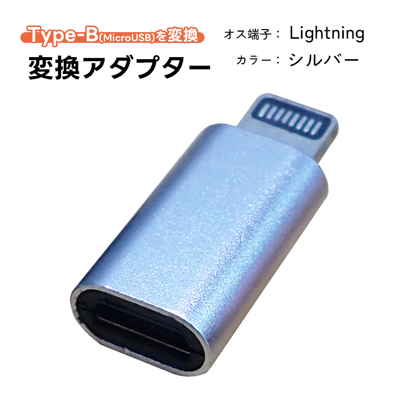 変換アダプター Type-Bを変換 選べるオス端子 Lightning Type-C 充電可能 MicroUSBをタイプC ライトニングへ変換 変換コネクター  充電ケーブルを変換 シルバー : a00611 : 近未来電子問屋 - 通販 - Yahoo!ショッピング