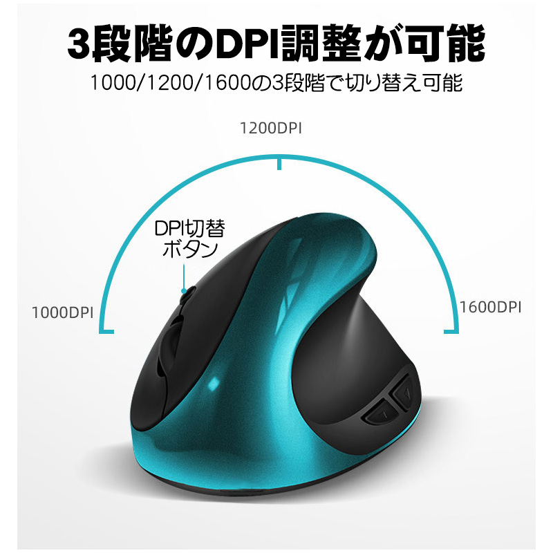 ワイヤレス 縦型マウス エルゴノミックマウス 人間工学設計 2.4
