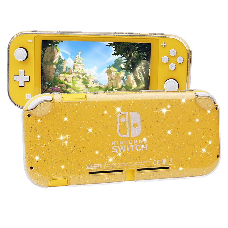 Nintendo Switch Lite用 グリッタークリアカバー キラキラ ラメ入り TPUソフトカバー クリアケース  ニンテンドースイッチライト対応 衝撃吸収 指紋防止 透明