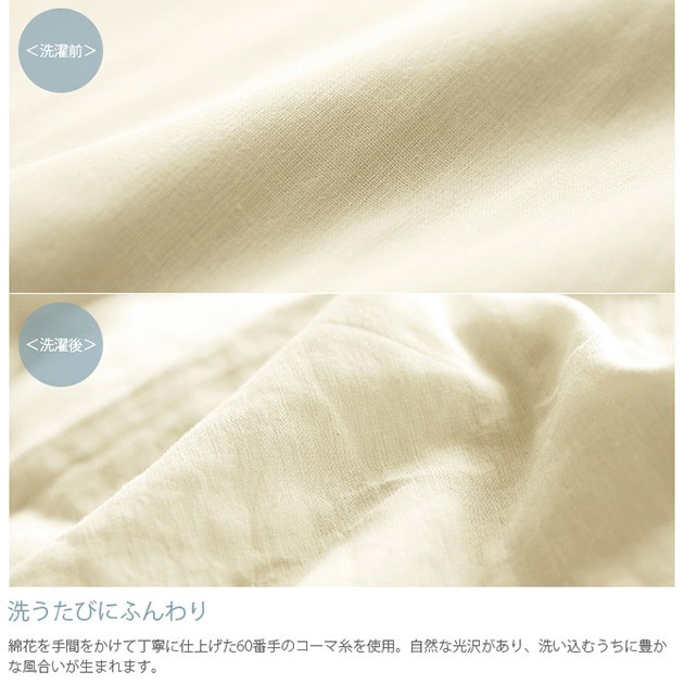 掛け布団カバー シングル おしゃれ 無地 ダブルガーゼ Fab the Home