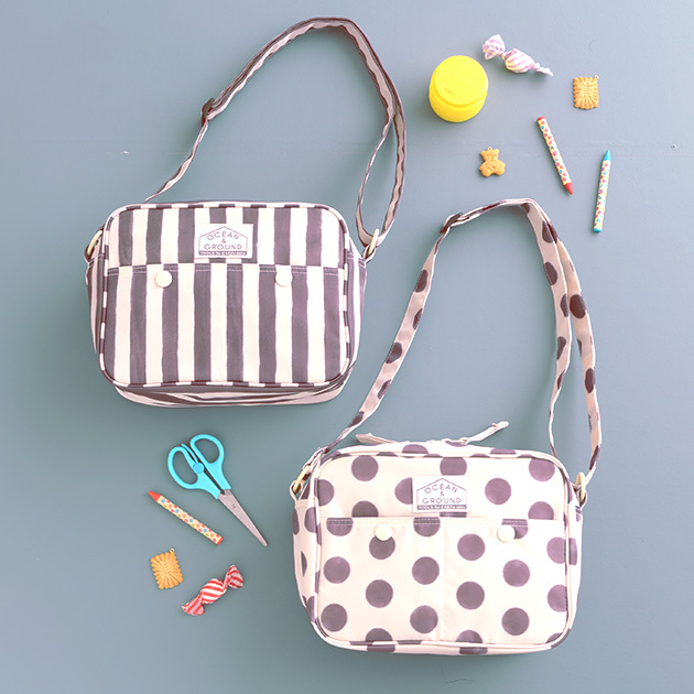 OCEAN＆GROUND オーシャンアンドグラウンド  ショルダーBAG DOT＆STRIPES  ショルダーバッグ キッズ 通園 幼稚園 保育園 バッグ ショルダー おしゃれ かわいい プレゼント  