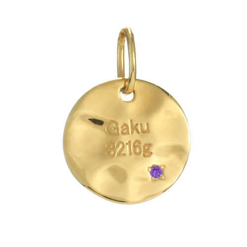 ペンダントトップ プレート コイン イニシャル 名入れ 刻印 アクセサリー 出産祝い 誕生石 刻印チャーム アニバーサリーラウンドプレート |  | 02