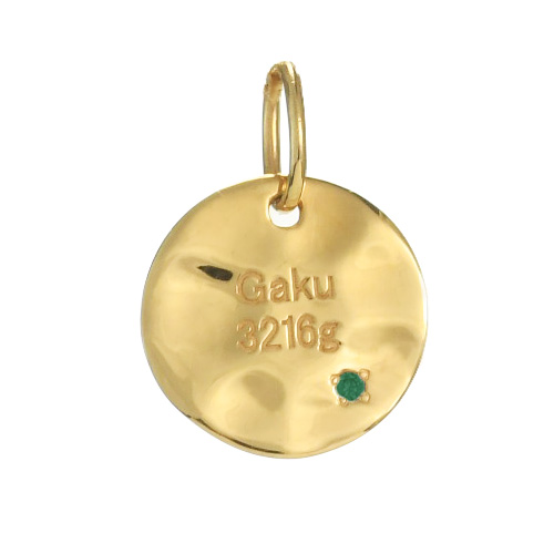 ペンダントトップ プレート コイン イニシャル 名入れ 刻印 アクセサリー 出産祝い 誕生石 刻印チャーム アニバーサリーラウンドプレート |  | 05