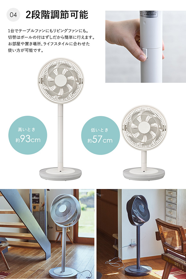 カモメファン 28cm リビング おしゃれ DCモーター 静音 アロマ 省エネ シンプル 首振り ギフト プレゼント 
