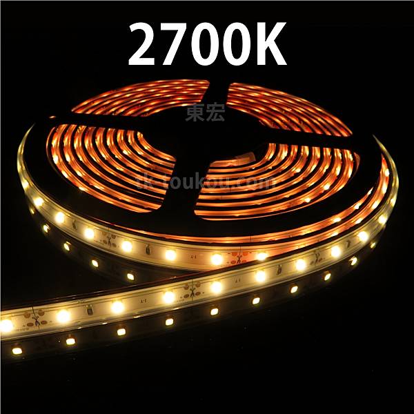 LEDテープライト シリコンチューブ TK-24-SS286シリーズ 60粒/m 単色 全6色 IP67 9m DC24V 屋外使用可能 電源付 ジャック外径5.5mm×内径2.1mmの画像