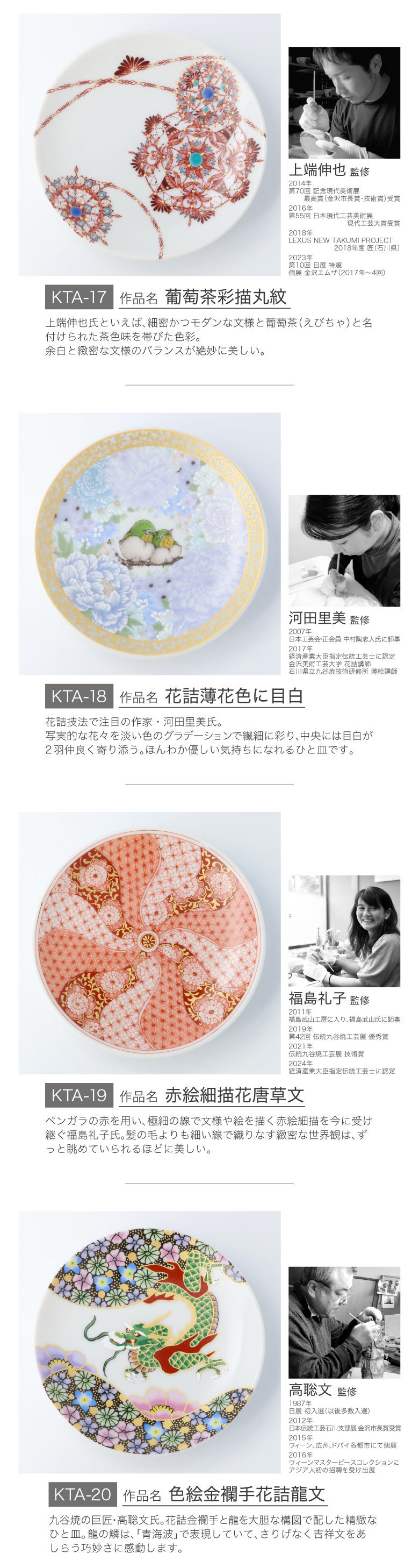 九谷焼 選べる20種類 九谷アート小皿 / Kutani Art