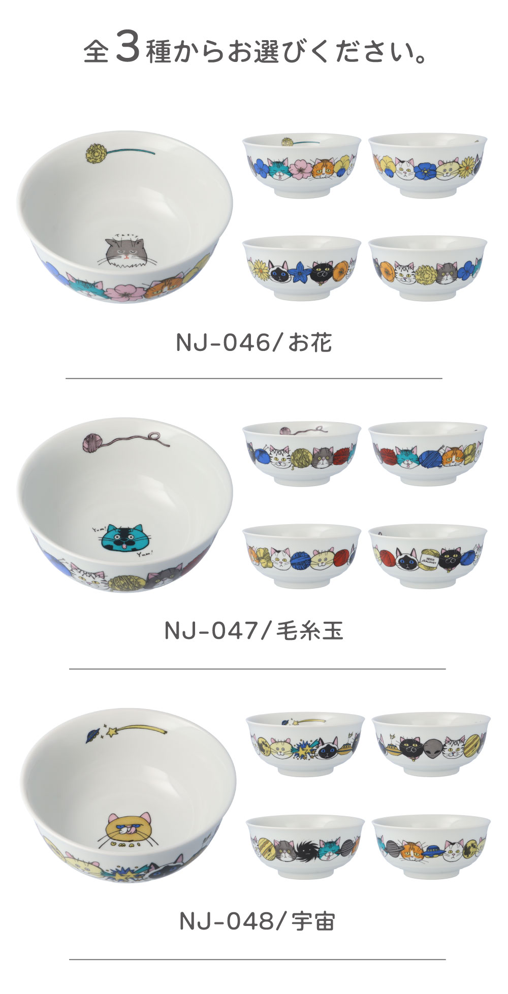 九谷焼 ネコ・ジェラシー 中鉢 / KUTANI SEAL ＜専用パッケージ 13.5cm