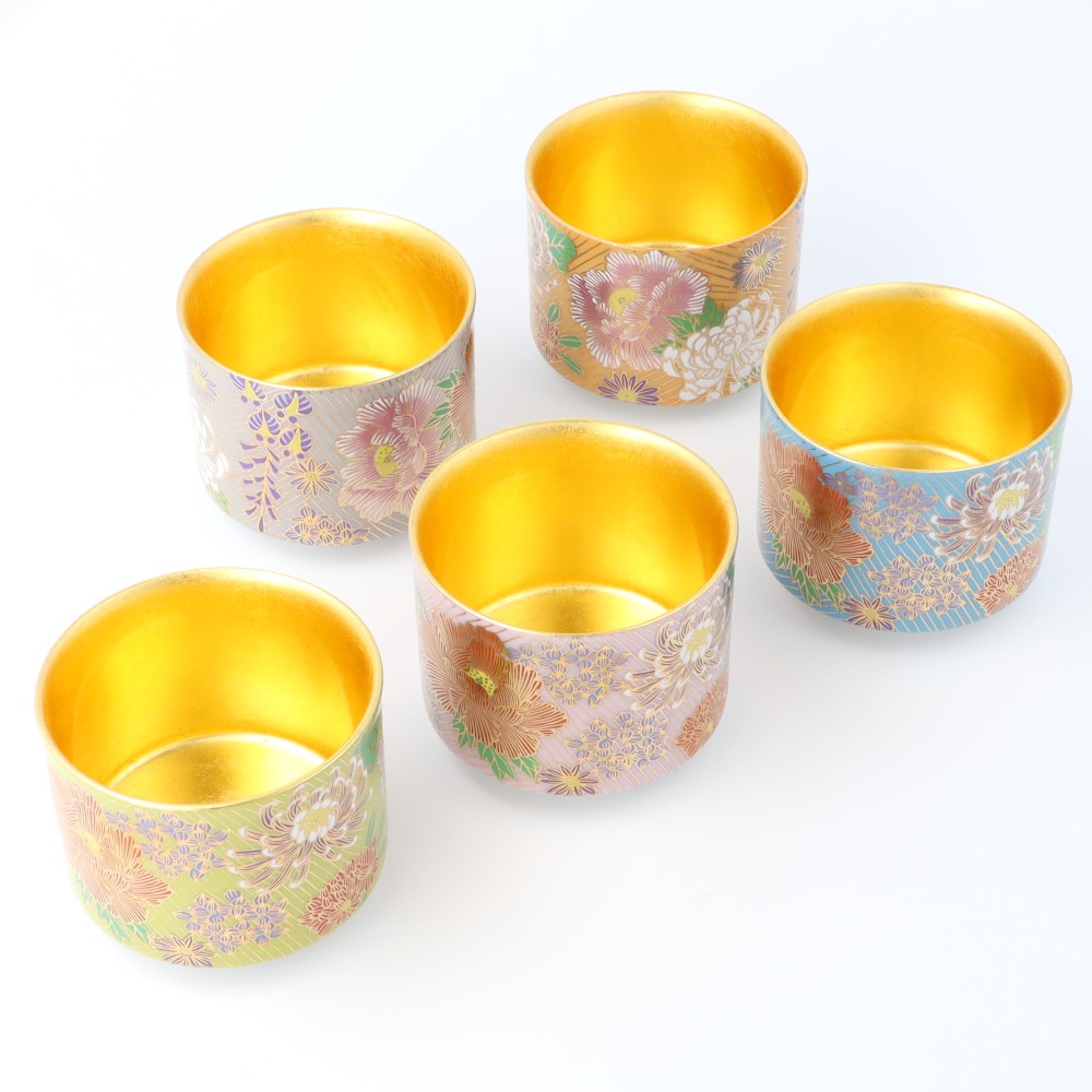 九谷焼 盃（内金箔） 金花詰シリーズ｜ 酒器 盃 ぐい呑 人気 ギフト