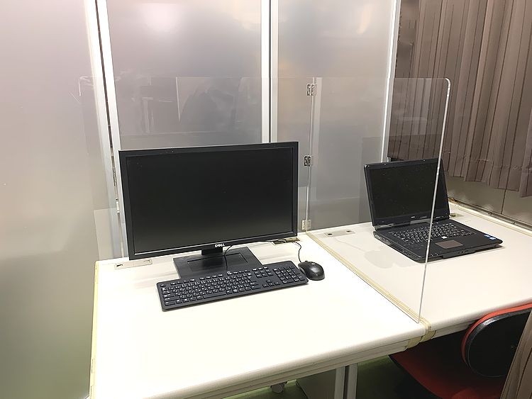 仕切り デスク L型丁番タイプ アクリル板 サイズオーダー 90センチ×60