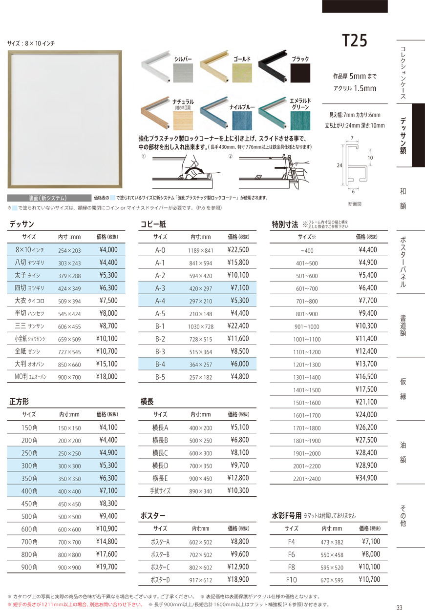 超安い品質 横長の額縁 サイズ900X450mm 横長Ｅ エメラルドグリーン T25 アルミフレーム - その他 - labelians.fr