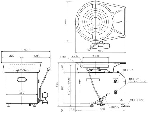 日本電産シンポ 電動ろくろRK-3D型（ ドベ受け付） お勧め カメ板付き