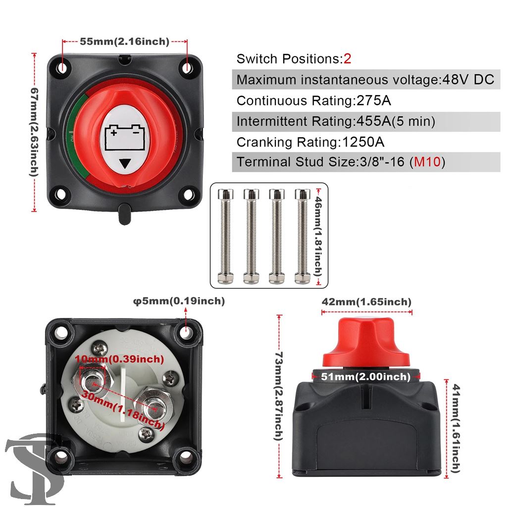 並行輸入品 12V 24V 2 3 ポジション電源スイッチ 200A 300A スイッチ
