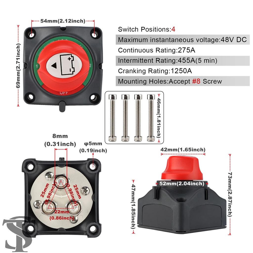 並行輸入品 12V 24V 2 3 ポジション電源スイッチ 200A 300A スイッチ