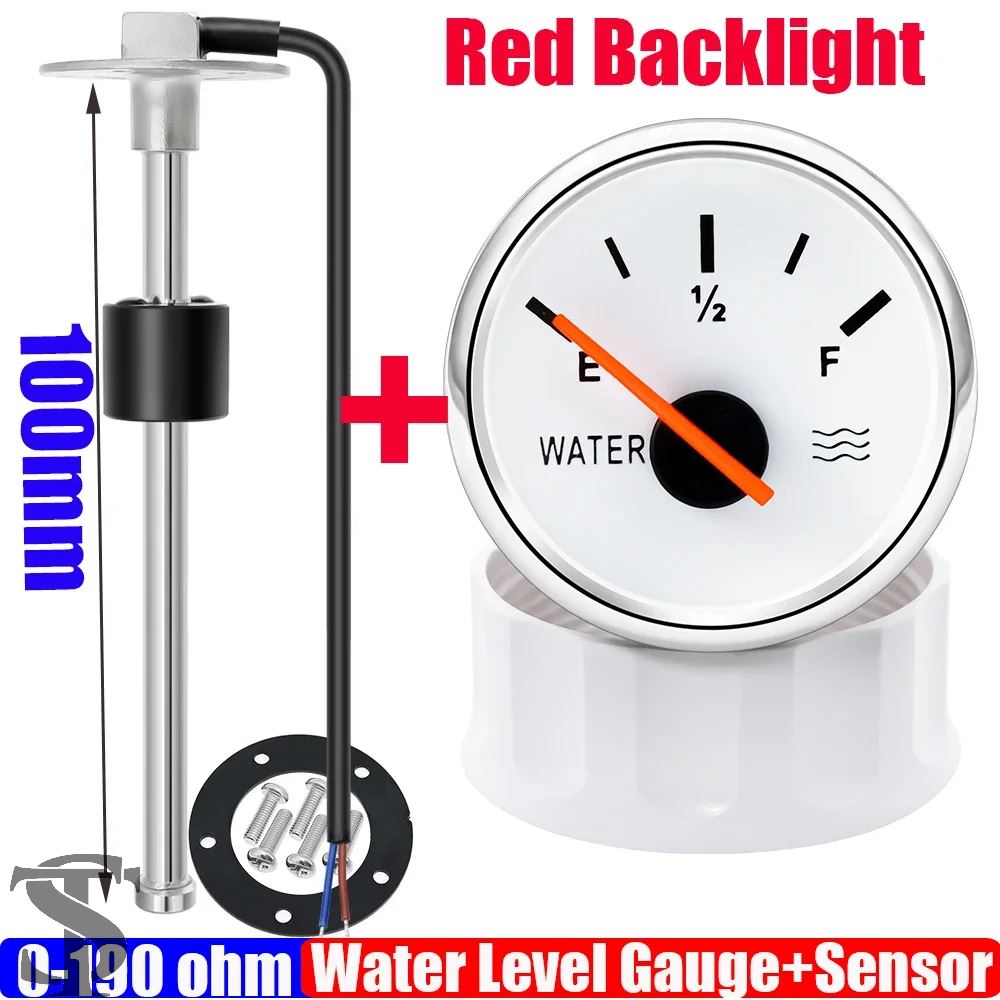並行輸入品 0-190オーム水フロートセンサー + 水位計赤色LED 52MMウォータータンクメーターインジケーターマリンカーキ ...