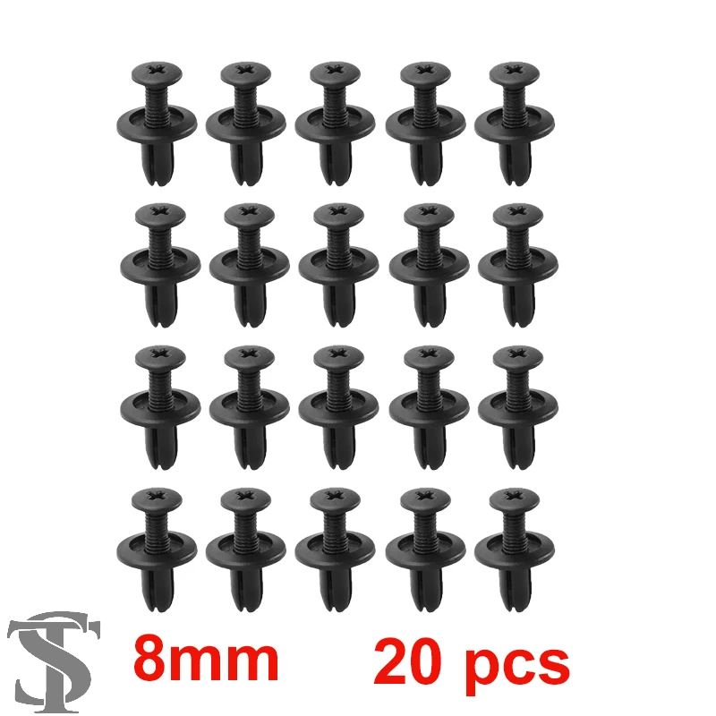 8MM/6MM プラスチックリベット留め具ネジ フェンダーバンパーネジクリップリベット 自動車用8MM穴プラスチックプッシュピンクリップ カーアクセサリー | ブランド登録なし | 04