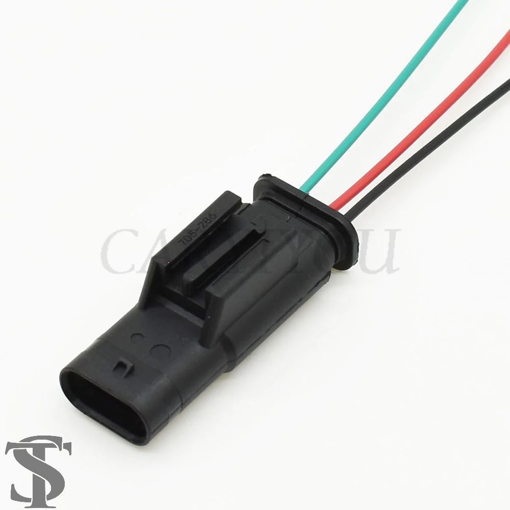 並行輸入品 1セット 3ピン AMP 電子自動車防水コネクタ 1718653-1 VW アウディ 4F0973703A /4F0973703用 ...