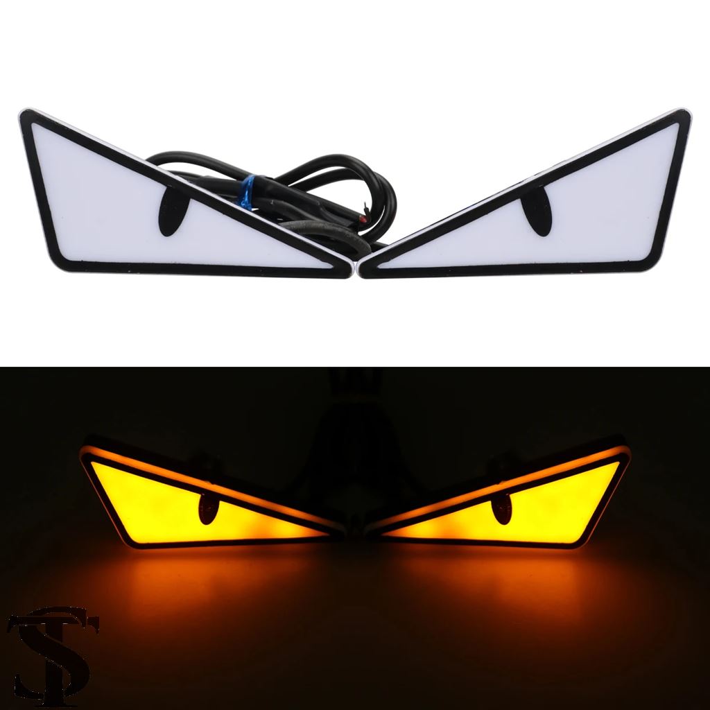 並行輸入品 2個入り バイク用 デビルアイ LED 汎用カスタム装飾信号灯