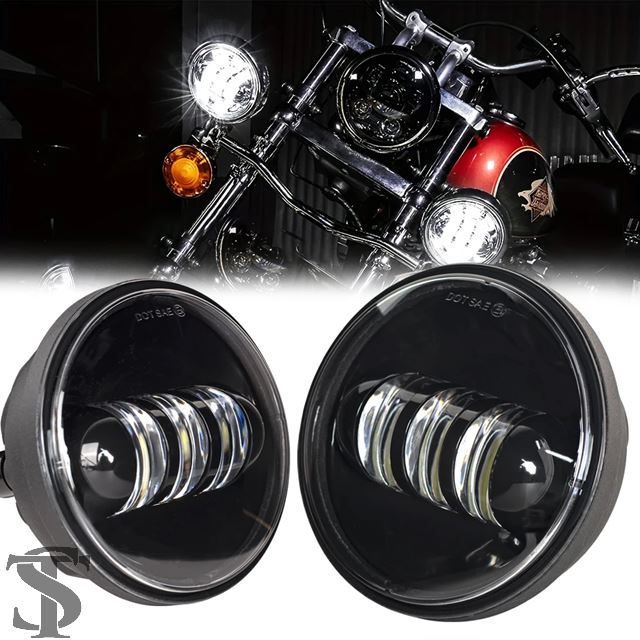 並行輸入品 バイク 2個 4.5インチ LEDフォグランプ DRL ハロリング 30W