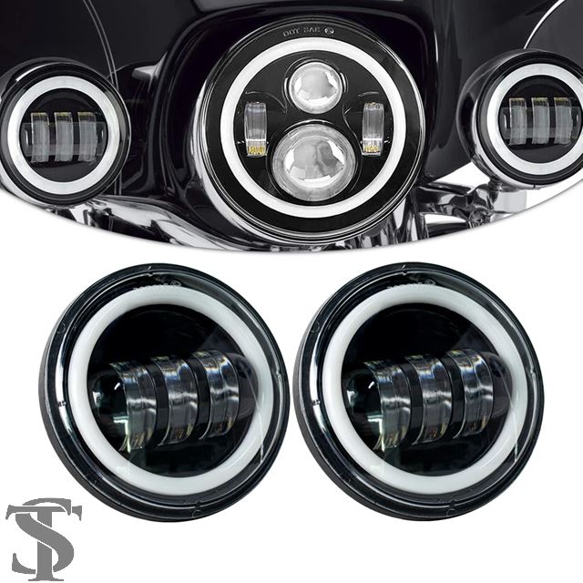 新品未使用　4.5インチバイク用フォグランプ 並行輸入品 バイク 2個 4.5インチ LEDフォグランプ DRL ハロリング 30W