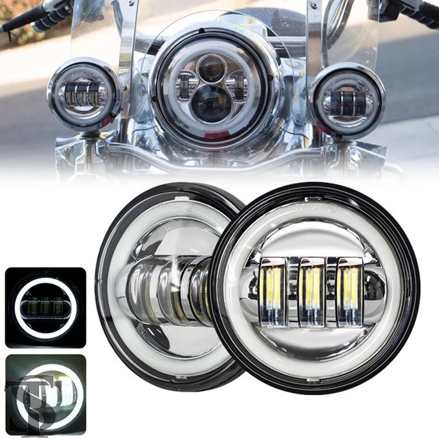並行輸入品 バイク 2個 4.5インチ LEDフォグランプ DRL ハロリング 30W