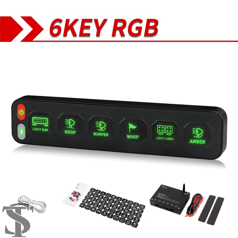 並行輸入品 6 ギャングスイッチパネル 12V JL グラブハンドルスイッチ