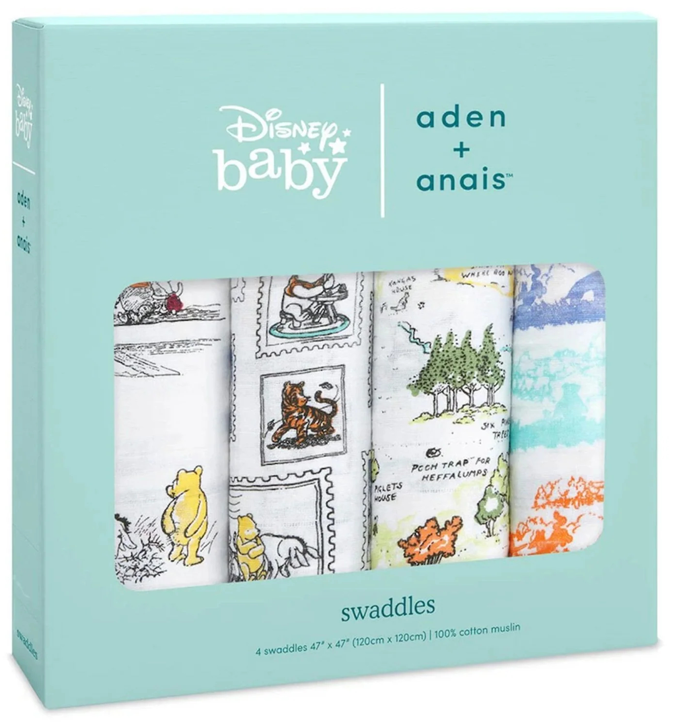 aden + anais　おくるみ4枚セット Disney Baby　コットン100％　120cm×...