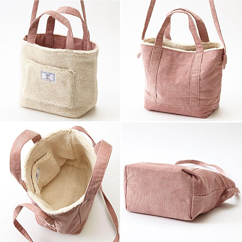 SMIRNASLI Lee コラボレーション 限定 Reversible Mini Tote リバーシブル ミニ トート ムートン ボア コーデュロイAW 新作 秋冬