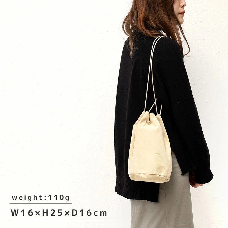 フォルナ Folna RD LINE PIGスエード 巾着 ショルダーバッグM 083214RD 