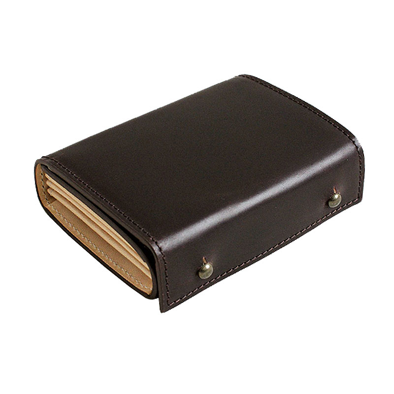エムピウ m＋ ミッレフォッリエ 2 コードバン 三つ折り財布 ブラック m+（革製品） エムピウ m+ 財布 三つ折り財布 ミッレフォッリエ2