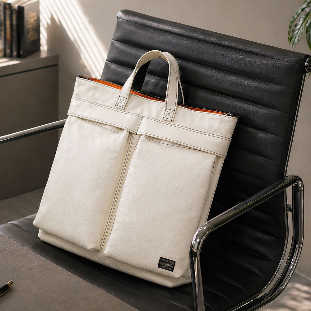 ショルダーバッグ 吉田カバン　【新品】ヘルメットバック　シルバー PORTER ポーター STYLE スタイル ショルダーバッグ ヘルメットバッグ L