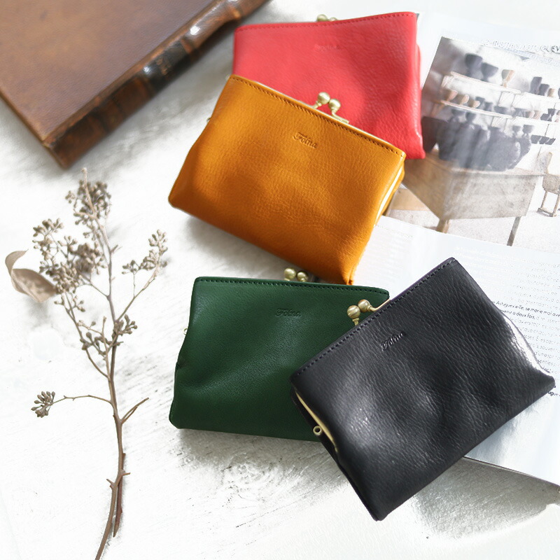 フォルナオリーブヌメ がま口 二つ折り財布 2993869