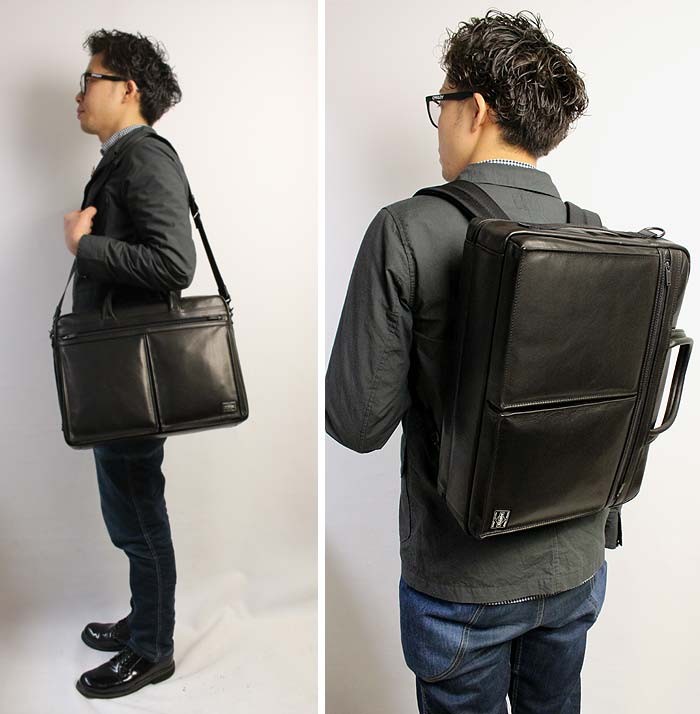 PORTER レザー 本革 ブリーフケース 2way B4・ PORTER ポーター アメイズ 3WAYブリーフケース 022-03783 吉田