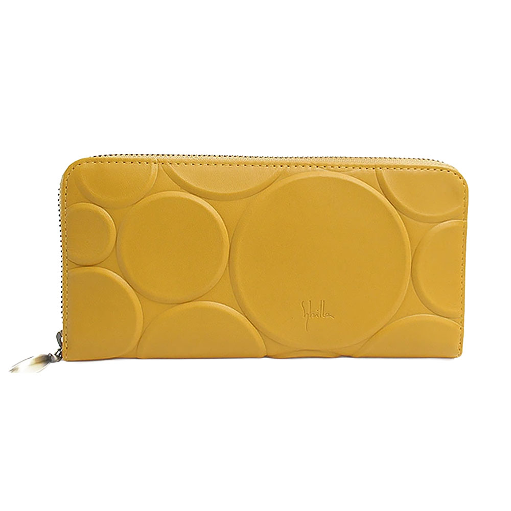 【美品】シビラ Sybilla 長財布 ロングウォレット L字ファスナー 黄色 Sybilla（シビラ） 最大47％ 財布 長財布 オーラ 5470202 L字
