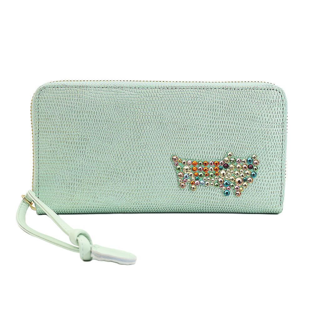 未使用品 ツモリチサトキャリー 財布 キラ星 羊革 ビジュー ネコ 二つ折り財布 tsumori chisato CARRY（ツモリチサトキャリー） キラネコストーン 長