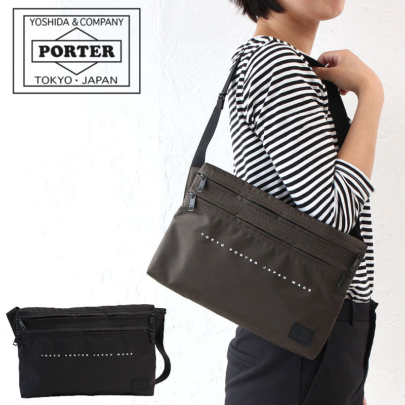 PORTER ショルダーバッグ グレー 新品 PORTER ポーター フラット ショルダーバッグ 861-16806 吉田